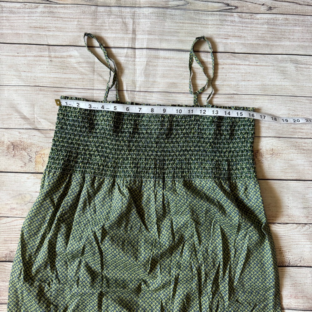 Lakhays Collection Green and Blue Smocked Tiered Maxi Dress - Picture 4 of 6